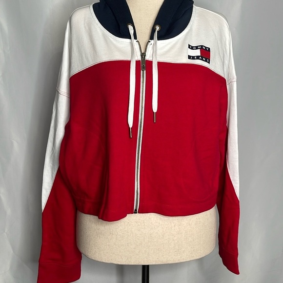 TOMMY JEANS
Women's Colorblocked Zippered Drawstring Hoodie/Sz XL - Picture 3 of 11